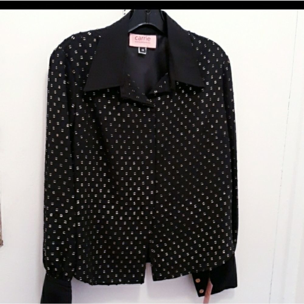 CARRIE MADE IN NEW YORK BLACK/GOLD LONG SLEEVES BL